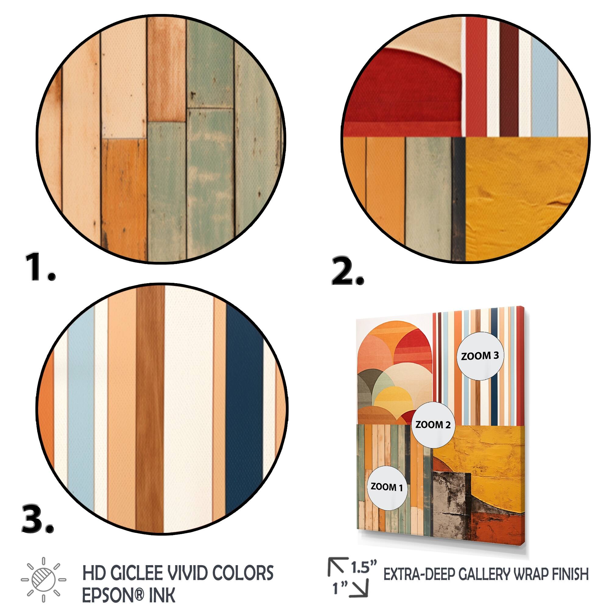 Designart "Vertical Elegance Minimal Retrovisions" Modern Midcentury